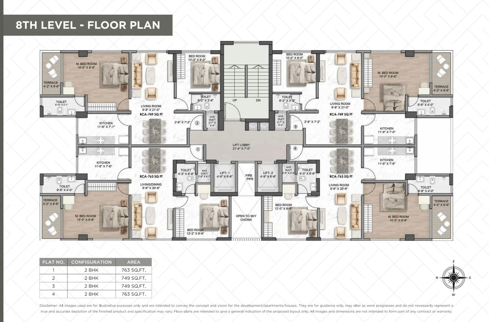 8th floor plan Lekh Residency – Shimpoli Road, Borivali West