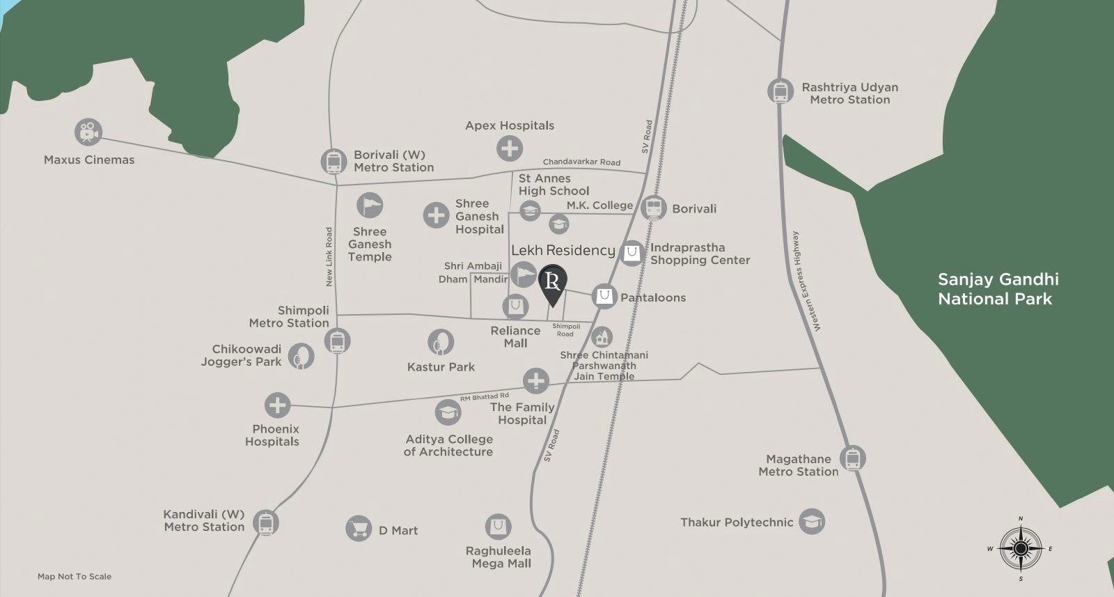 location Floor Plan Lekh Residency – Shimpoli Road, Borivali West
