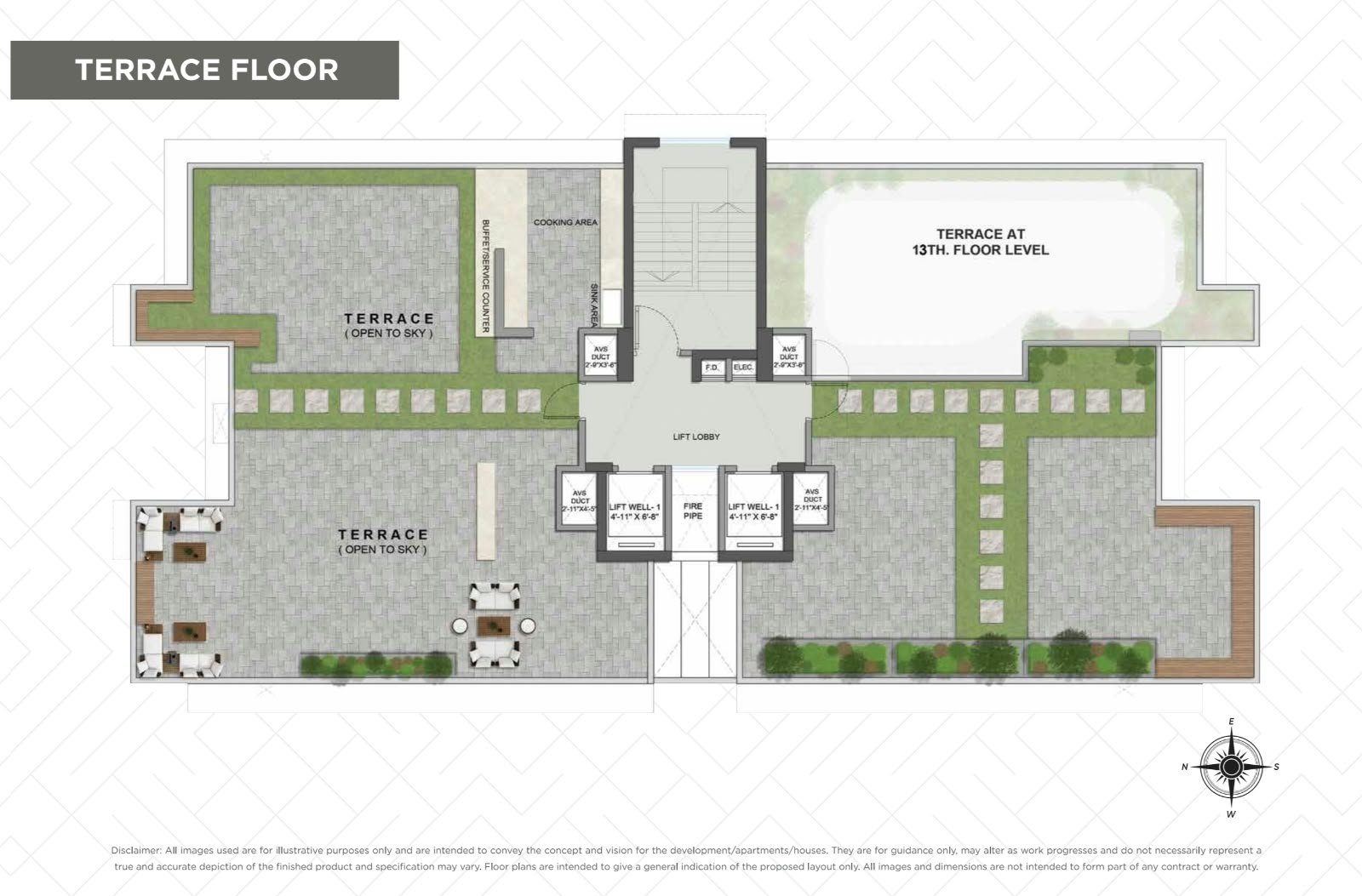 terrace floor plan Lekh Residency – Shimpoli Road, Borivali West