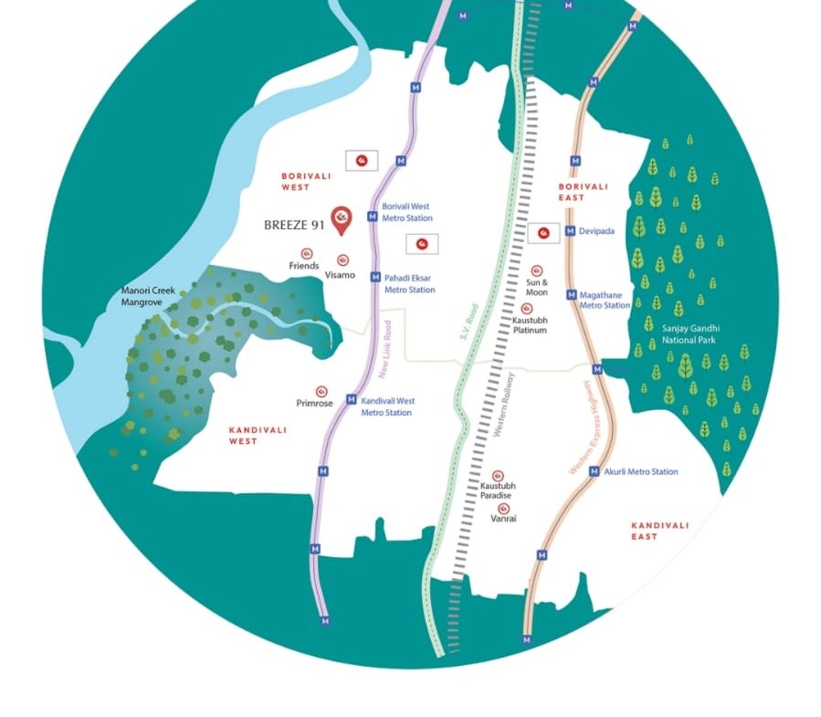 Kaustubh Breeze 91 – Luxury 2 & 3 BHK Flats for Sale in Borivali West, Mumbai